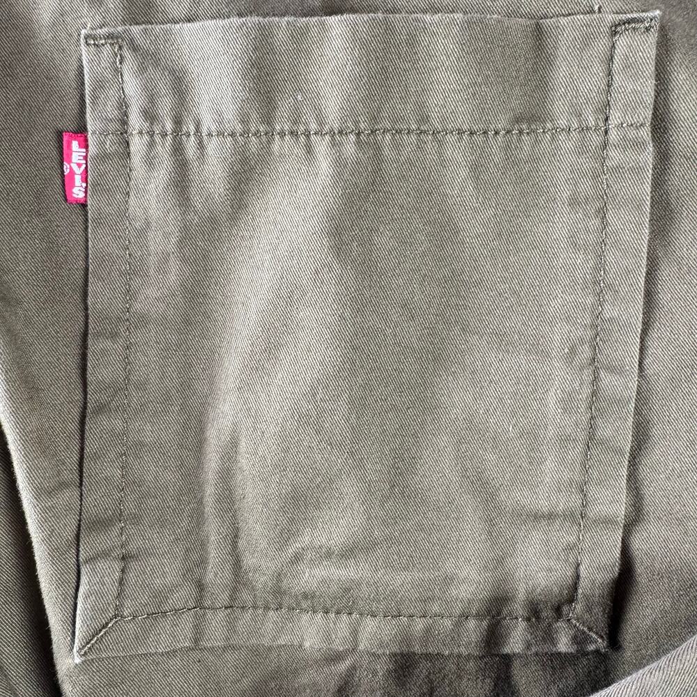 Levi’s Army Green Utility Jumpsuit XS Cotton Cargo Coverall Romper Cap Sleeve - Picture 10 of 14